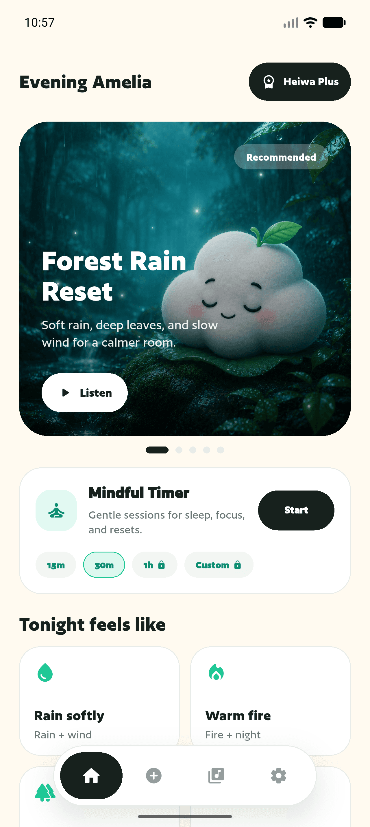 Heiwa app home screen