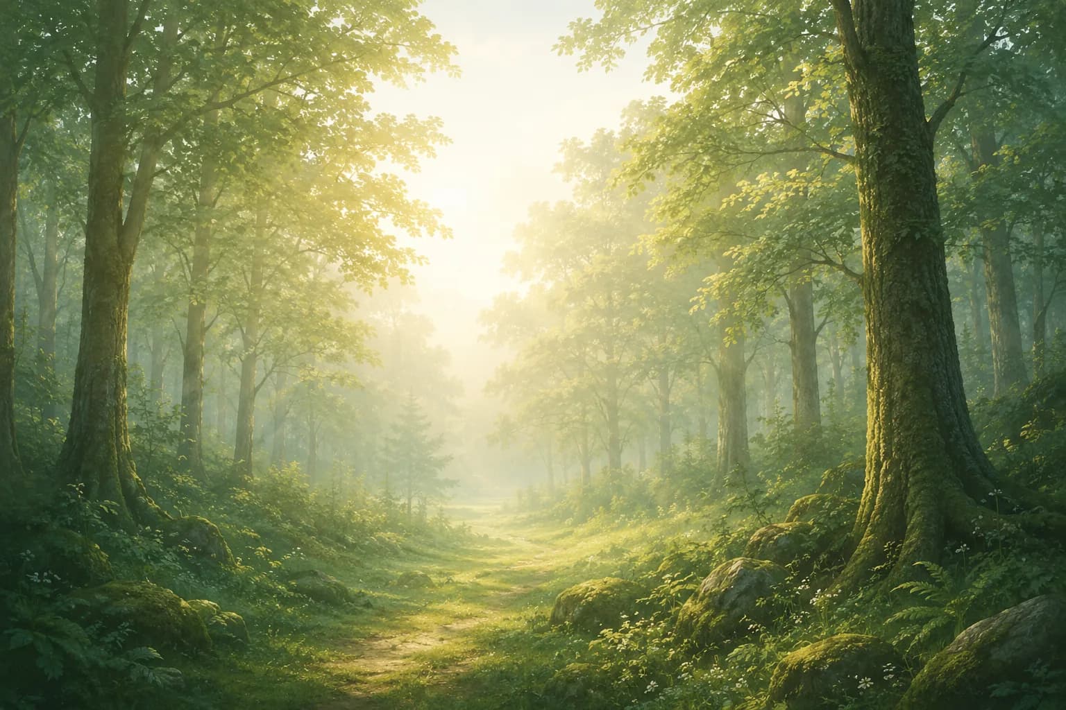 Calm forest representing the best sleep sounds